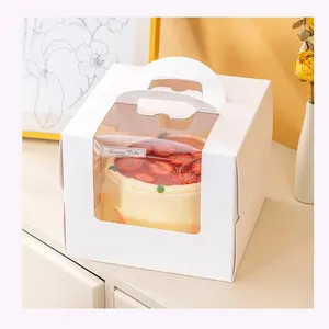 批发定制折叠平板纸板豪华糕点面包蛋糕粉色面包店甜甜圈纸盒