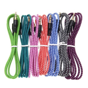Câble Audio 1M 3.5mm Tressé Aux Casque Câbles D'extension Mâle à Mâle Cric Pour <span class=keywords><strong>Voiture</strong></span> <span class=keywords><strong>iPhone</strong></span> Samsung MP3/4 Haut-Parleur - Product Image 1