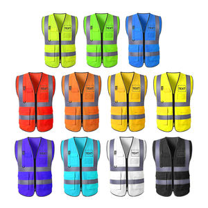 Chaleco de Seguridad Reflectante de Alta Visibilidad con Impresión de Logotipo, Ropa Reflectante sin Mangas, Chaleco de Trabajo Reflectante para Ingenieros de la Construcción con Cremallera - Product Image 6