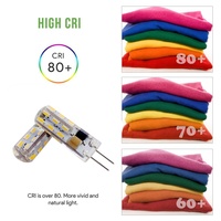 Ampoule LED G4 LED AC110V/220V 1.5W Silicone 24leds 3014smd LED sans scintillement pour l'éclairage de lustre en cristal