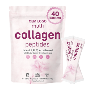 Colágeno Multi Tipo I, II, III, V y X para Mujeres, Mezcla con Vitamina C y E, 20 Sobres de Péptidos de Colágeno en Polvo - Product Image 1