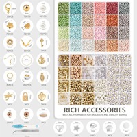 Kit de perles de rocaille en verre 3mm 24 couleurs pour la fabrication de bijoux et de bracelets d'amitié pour filles et adultes