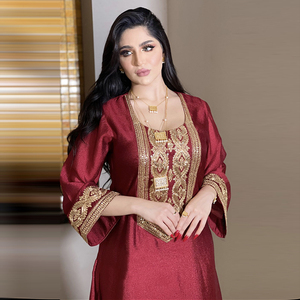 Ricamo Jubba Kandora Arabic Dishdasha <span class=keywords><strong>abbigliamento</strong></span> islamico per le donne - Product Image 2