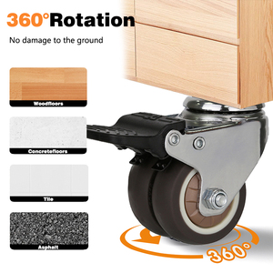 Leichtes Doppelrollenrad für Bürostuhl 1,5 Zoll 2 Zoll TPR Oberplatte Starres Schwenkrollenrad - Product Image 2