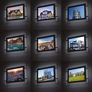 Agent <span class=keywords><strong>immobilier</strong></span> Fenêtre accrocher Boîte à lumière Publicité LED Affichage acrylique - Product Image 3