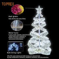 Pour la décoration extérieure, arbre de Noël géant fantaisie, ruban en spirale, lumières LED, IP65 étanche, longueurs personnalisables, garantie de 3 ans