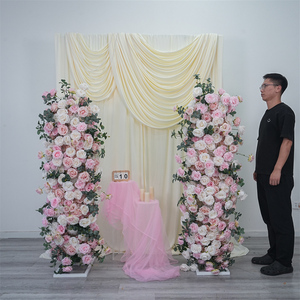 Centro de mesa floral para fiestas, decoración con rosas, fondo floral para fotografía de bodas. - Product Image 1