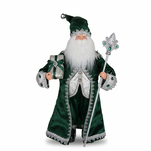Customized Design Hotel Desktop High End Unusual Velvet Kerst Santa Clause Crafts - Product Image 3