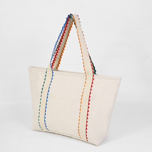 Sac fourre-tout en toile vierge personnalisé de haute qualité, durable et léger, pour femmes, idéal pour la plage et le shopping estival - Product Image 3
