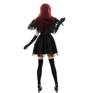 Set Costume Ali d'<span class=keywords><strong>Angelo</strong></span> <span class=keywords><strong>e</strong></span> di <span class=keywords><strong>Diavolo</strong></span> per Adulti - Mantello con Piume Bianche <span class=keywords><strong>e</strong></span> Nere <span class=keywords><strong>e</strong></span> Fascia per Capelli per Halloween, Cosplay <span class=keywords><strong>e</strong></span> Spettacoli - Product Image 5