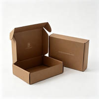 Boîte d'expédition en carton ondulé en papier kraft avec logo imprimé, boîte d'expédition pour bijoux, bracelets, boucles d'oreilles, colliers, emballage écologique