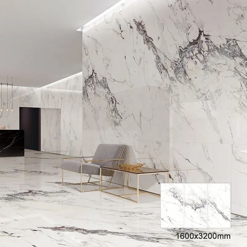 1600x3200 Large Format High Gloss Homogeneous Glazed Flooring Bathroom Ceramic Porcelain Marble Floor Tiles