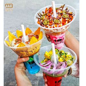 Bottiglia di PP bolla di tè Boba Modulare tazza di snack vassoio di <span class=keywords><strong>insalata</strong></span> di frutta condividere tazza di plastica con coperchio del vassoio, tazza di plastica per uso alimentare - Product Image 5