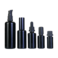 10ml 20ml 30ml 50ml 100ml Noir Cosmétique Paquet Soins de La Peau Roll on Dropper Spray Lotion Pompe Bouteilles En Verre