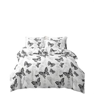 Ensemble de trois pièces comprenant une housse de couette et une taie d'oreiller en polyester 100 % 300 fils, motif végétal américain, imprimé plié et brossé - Product Image 5
