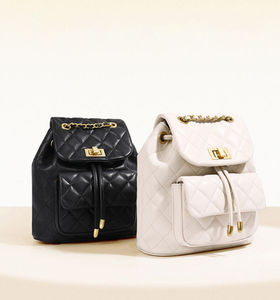 Women's <b>Bag</b> Quilted PU Leather Small Chain Designer Shoulder <b>Bag</b> Women's Notebook <b>Backpack</b> - Product Image 5