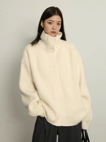 Cárdigan Grueso de Punto con Mezcla de Lana Merino y Cachemira, Cuello Alto, Cárdigan para Mujer, Suéter con Botones, Cachemira, Marca Privada