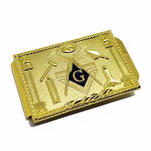 Pince à billets de haute qualité pour francs-maçons, en métal, plaqué or, avec insigne maçonnique personnalisé, vente en gros - Product Image 3
