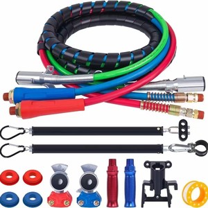 Kit de tuyau d'air de frein de camion, connecteur à 3 voies avec coupleurs et raccords pour la réparation et le remplacement du système de freinage de remorque - Product Image 1