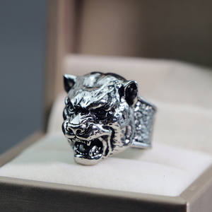 Bague pour homme en acier, style rétro, motif totem géométrique, squelette de dessin animé, réglable, Hip Hop Punk - Product Image 3