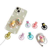 Accessoires mobiles personnalisables : Protège-câble en silicone étanche, mignon, motif dessin animé, pour câble de données et chargeur de téléphone, anti-déchirure