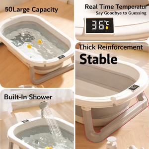 <span class=keywords><strong>Baignoire</strong></span> pliable 80*50*23cm <span class=keywords><strong>en</strong></span> bois et plastique TPE pour bébés de 0 à 1 an avec fonction bain et pot - Product Image 4