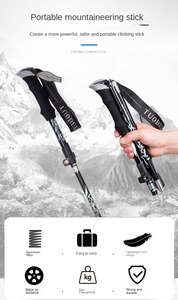 Baston yürüyüş çubukları teleskopik <span class=keywords><strong>baton</strong></span> alüminyum kayak kampı yürüyüş direkleri koltuk değnekleri yürüme bastonu - Product Image 4