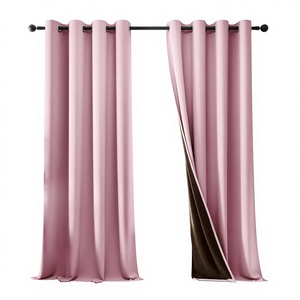 Cortinas Rosa 100% Opacas de 84 Pulgadas, 2 Paneles, Aislantes Térmicos y Acústicos, Eficientes Energéticamente, para Dormitorio y Sala de Estar - Product Image 1