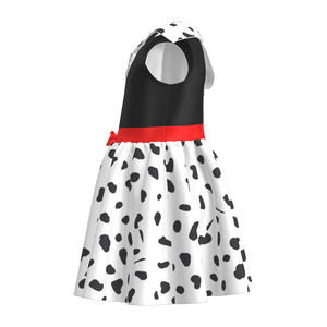 Offre Spéciale noir et blanc <span class=keywords><strong>Cruella</strong></span> <span class=keywords><strong>Deville</strong></span> dalmatiens fille robe de soirée anniversaire film Cosplay costumes pour enfants vêtements - Product Image 6
