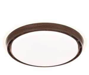 Ventilateur de plafond LED rond avec finition en bois, montage encastré, flux d'air silencieux, ventilateur de refroidissement pour la décoration de la chambre à coucher et du salon - Product Image 3
