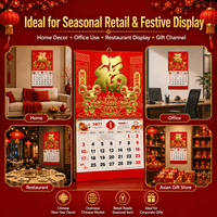 Calendrier mural lunaire chinois 2027 personnalisé avec logo, Année du Chèvre, calendrier promotionnel, vente en gros