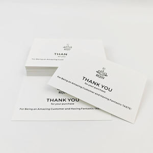 Custom Luxury Business Card Thank You Cards Small Business Printable White Black Paper Logo Matt Lamination Printing Handling - Product Image 2