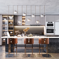 Ensembles d'armoires de cuisine classiques SANTOPOVA 2023 avec comptoirs en stratifié et en résine, robinet, grand rangement, design moderne