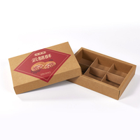 Boîte cadeau en papier brun non blanchi avec six compartiments en carton, boîte de rangement rigide pour savon artisanal