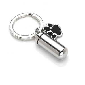 Chaveiro Moderno de Aço Inoxidável Selado para Urna de Animais de Estimação com Pegada de Pata, Ornamento Memorial para Gatos e Cães, Suporte de Armazenamento para Cinzas, Pelos, etc. - Product Image 2