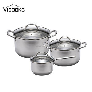 Ollas de acero inoxidable, juegos de utensilios de cocina <span class=keywords><strong>para</strong></span> el hogar <span class=keywords><strong>para</strong></span> placas de inducción de cerámica halógenas eléctricas de Gas - Product Image 3