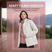 Veste softshell 3-en-1 imperméable coupe-vent unisexe à capuche avec fermeture éclair, respirante et à séchage rapide pour la randonnée en extérieur