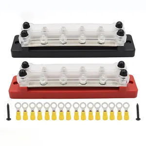 10 Way Bus Bar Terminal Block Marine Elektrische Busbar Dubbele Bedrading Blok 48V 150amp Bus Koperen Bar Bedrading Terminals