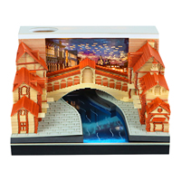 Bloc-notes 3D Paysage de Venise, Calendrier Hebdomadaire, Bloc-notes en Papier Sculpté, Décoration de Bureau, Ensemble de Papeterie, Souvenir Paysager, Article Cadeau
