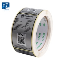Étiquettes adhésives imperméables en feuille d'argent pour produits électroniques, autocollants en PET, papier, aluminium, codes QR, pelliculage argent mat