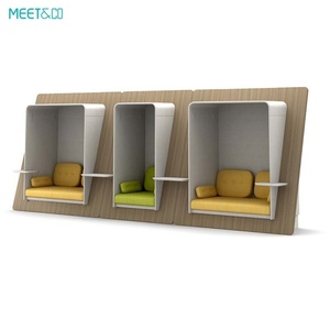 Conjunto de Sofás Modernos de Oficina con Respaldo Alto, Banco de Recepción Comercial con Función Reclinable, Cabinas de Reuniones, Cabinas Privadas, Áreas de Espera - Product Image 3