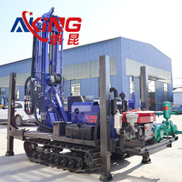 Rig de forage de puits d'eau hydraulique à roues de 200 m pour forage profond, machine rotative pour roche