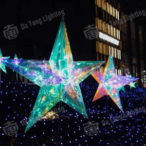 Ornements de Noël personnalisés en forme d'étoile irisée, lumières étanches IP65 pour centres commerciaux, hôtels, événements, projets de décoration suspendus pour les fêtes - Product Image 5