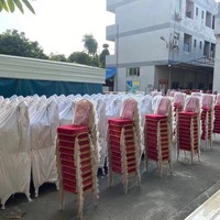 Vente en gros de chaises empilables en alliage d'aluminium pour hôtels, banquets, mariages, expositions, formations