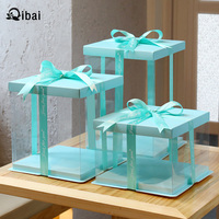 Qibai nouvelle boîte à gâteau transparente pour la cuisson et l'emballage de gâteaux ronds boîte à gâteau monocouche boîte d'emballage