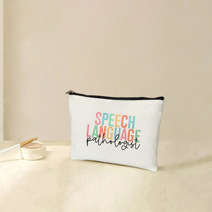 Bolsa de maquillaje personalizada con patrón de Patólogo del Habla, bolsa de almacenamiento para inodoro de viaje, bolsa de cosméticos para despedida de soltera, 1 unidad - Product Image 1