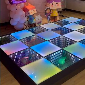 <span class=keywords><strong>LED</strong></span> Pista da ballo magnetico pita De Baile 3d specchio infinito <span class=keywords><strong>Led</strong></span> pannello pavimento per bar Wedding Disco decorazione festa - Product Image 3