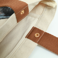 Gahumi Venta al por Mayor Nuevo Bolso Tote Personalizado con Cabeza de Lobo Bordada a Precio Competitivo Bolsa de Lona con Estampado Personalizado para Ir de Compras