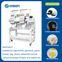 Machine à broder automatique informatisée à 2 têtes pour broderie plate, de vêtements et de casquettes