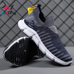 Zapatos Planos de Moda para Hombre, Tejido Transpirable, Deportivos y Casuales, Negros, para Caminar al Aire Libre - Product Image 5